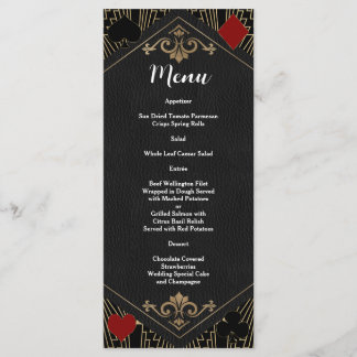 Casino Vegas Roaring 20er Gatsby Art Deco Hochzeit Menükarte