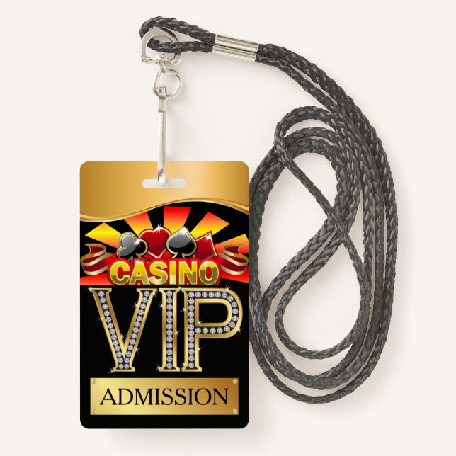 CASINO VIP Lanyard ABZEICHEN Ausweis (Vorderseite mit Schlüsselband)