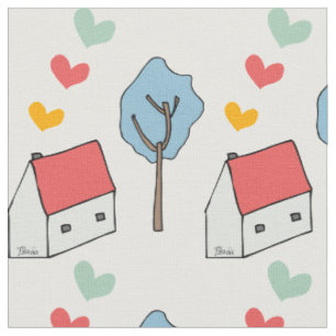 Casita corazones stoff