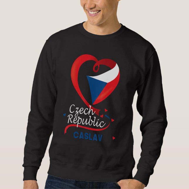 Caslav Tschechien Herzenflagge Lötüberzug Sweatshirt (Vorderseite)