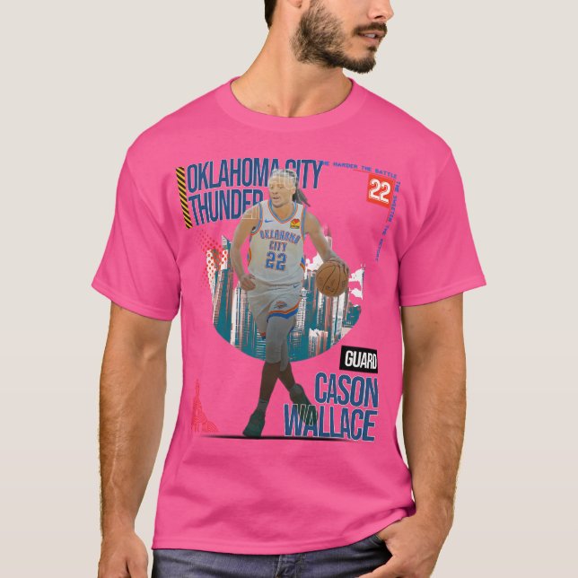 Cason Wallace Basketball Art Thunder 1 T-Shirt (Vorderseite)