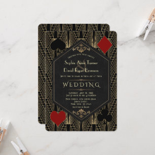 Casono Roaring 20s Great Gatsby Art Deco Hochzeit Einladung