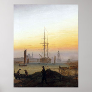 Caspar David Friedrich Schiffe im Hafen Poster