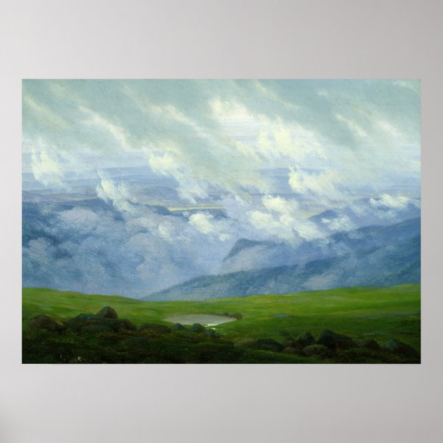 Caspar David Friedrich treibt Wolken Poster (Vorne)