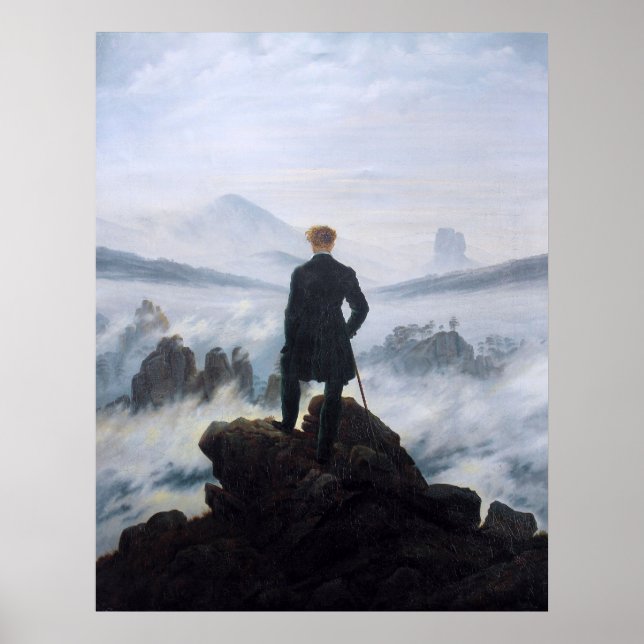 CASPAR DAVID FRIEDRICH - Wanderer über dem Meer Poster (Vorne)