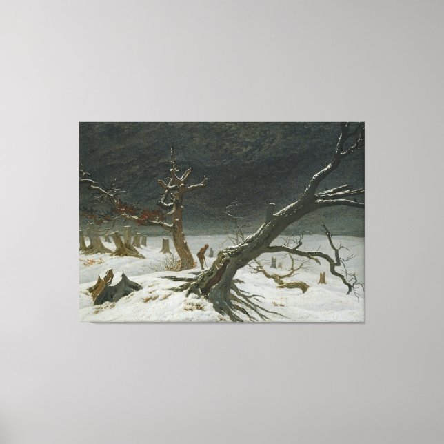 Caspar David Friedrich Winterlandschaft Leinwanddruck (Vorderseite)