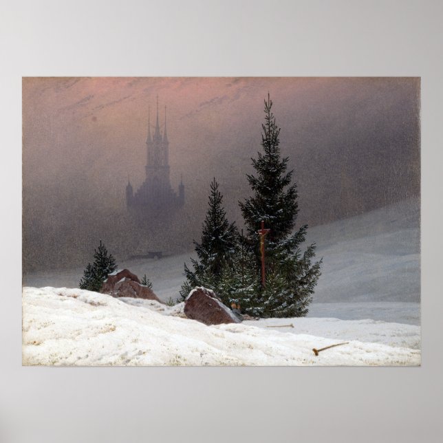 Caspar David Friedrich Winterlandschaft Poster (Vorne)