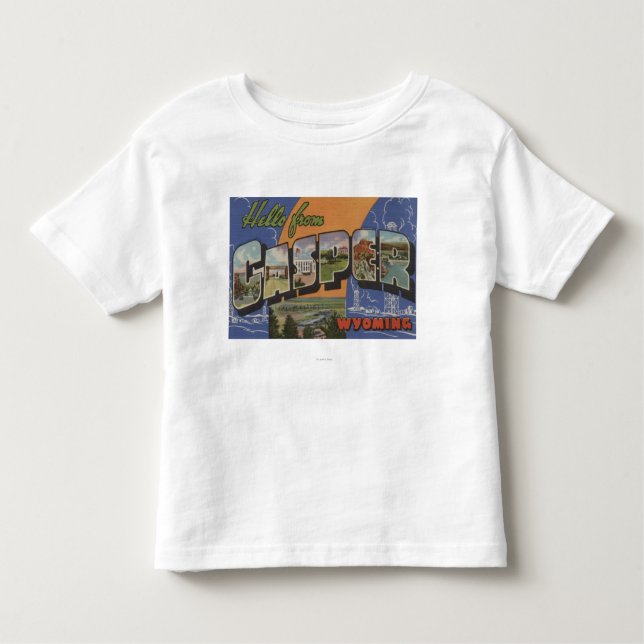 Casper, Wyoming - große Buchstabe-Szenen Kleinkind T-shirt (Vorderseite)
