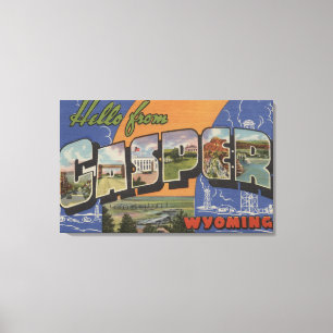 Casper, Wyoming - große Buchstabe-Szenen Leinwanddruck
