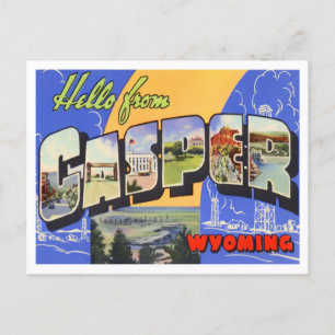 Casper, Wyoming Vintage-Postkarte mit großen Buchs Postkarte
