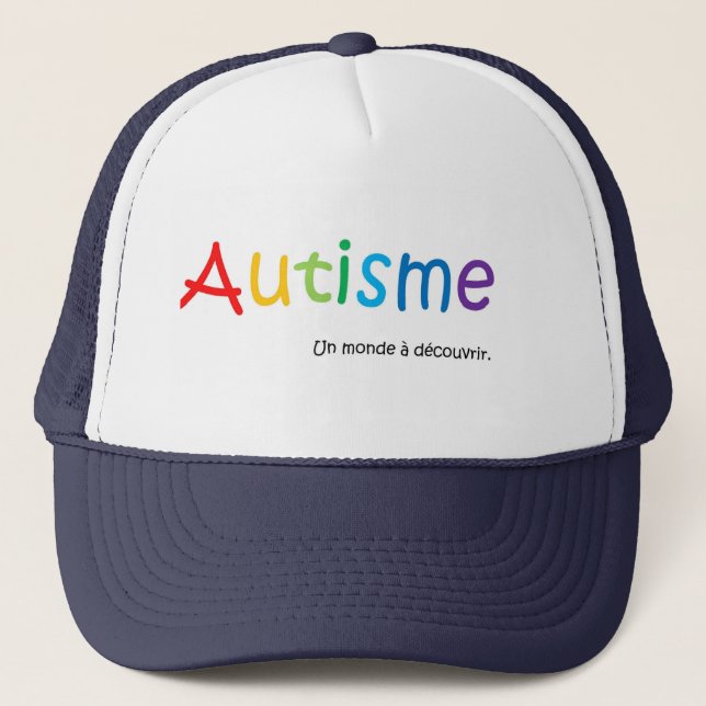 Casquette Autisme UNO monde à découvrir Truckerkappe (Vorderseite)