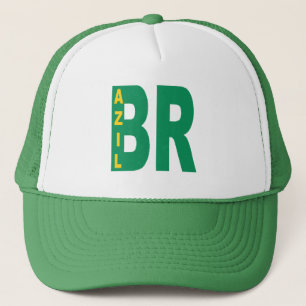 Casquette Trucker blanc vert Design BRAZIL Truckerkappe