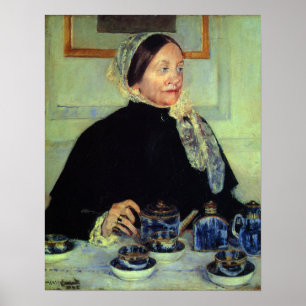 Cassatt - Dame am Teetisch 1885 Poster