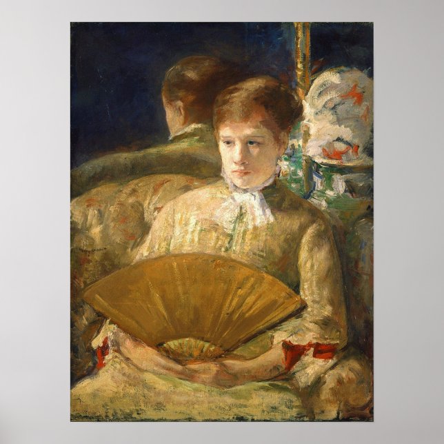 Cassatt - Frau mit Lüfter Poster (Vorne)