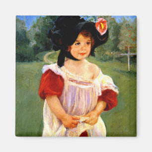 Cassatt - Frühling, Margot Stehend in einem Garten Magnet