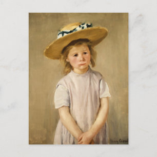 Cassatt Kind im Strohhut Postkarte