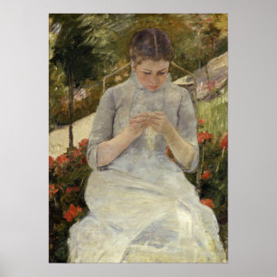 Cassatt - Mädchen im Garten Poster