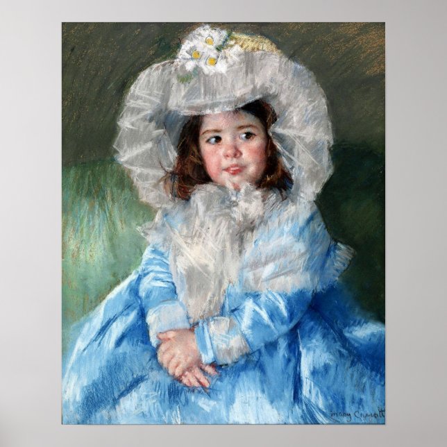 Cassatt - Margot (Lefebvre) in blau Poster (Vorne)