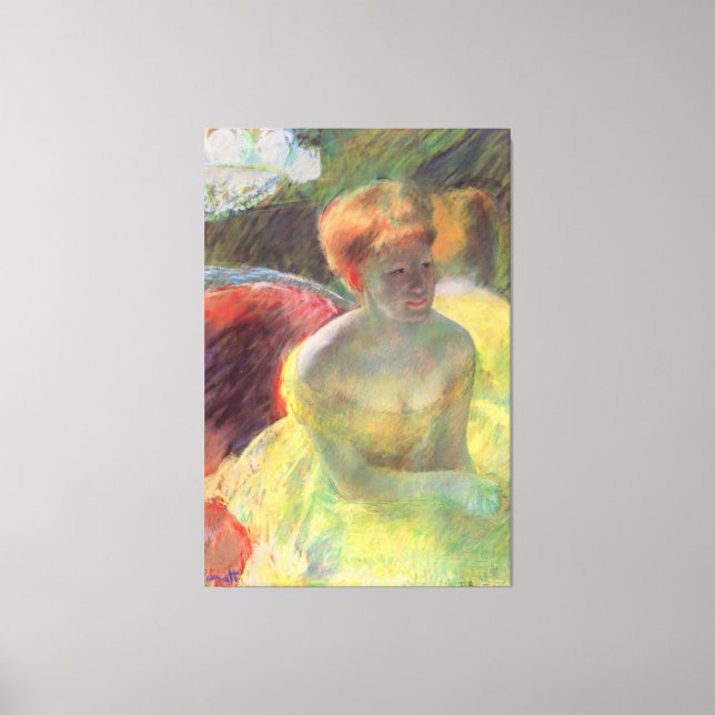 Cassatts Lydia lehnt sich an ihre Waffen Leinwanddruck (Vorderseite)