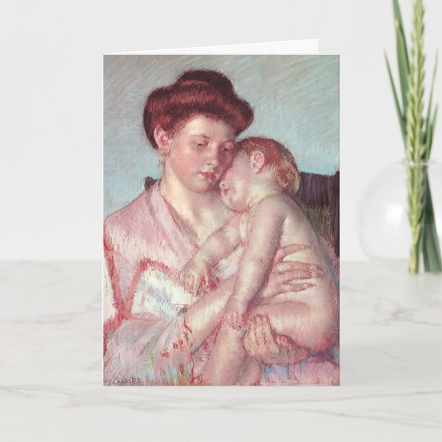 Cassatts schlafendes Baby, glücklicher Muttertag Karte (Vorderseite)