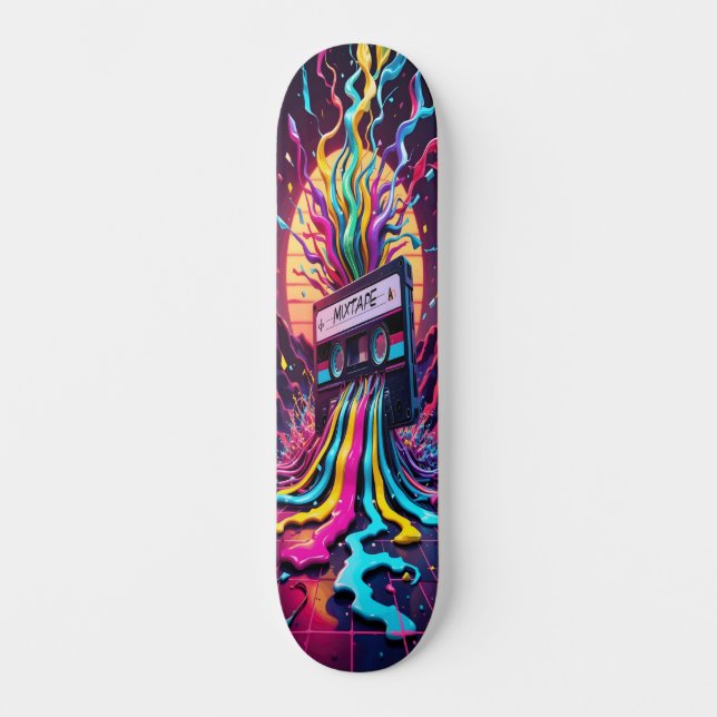 Cassette Meltdown - Retro Vibes Edition 1 Skateboard (Vorderseite)