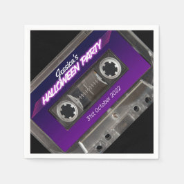 Cassette Retro 80er Themed Mixtape Halloween-Party Serviette