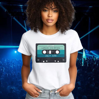 Cassette Tape Blue Retro Geburtstagsparty T-Shirt