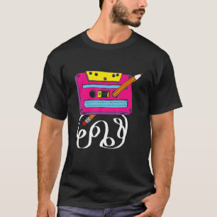Cassette Tape Pencil 1980er Retro Vintage Rückwand T-Shirt