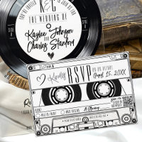 Cassette Tape Record White Wedding Einladung UAWG