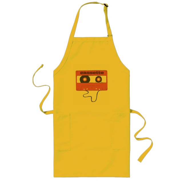 Cassette Tape T-Shirt Lange Schürze (Vorne)