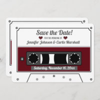 Cassette Tape Wein Red Wedding Save the Date