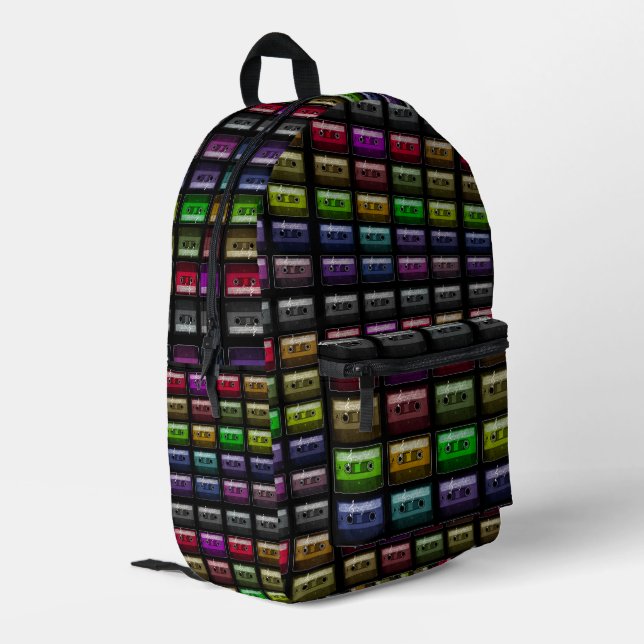 CASSETTE TAPES RETRO MUSIC LOVER BEDRUCKTER RUCKSACK (Rückseitige Ecke links)