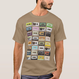Cassetteapes Mitapes 1980er Radio Musik Druck Klei T-Shirt