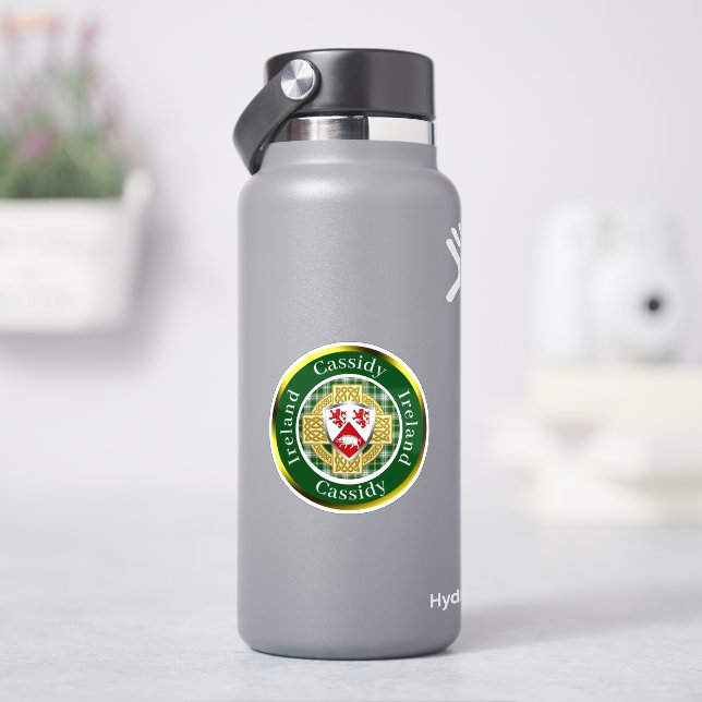 Cassidy Irish Shield & Celtic Cross Personalisiert Aufkleber (HydroFlask)