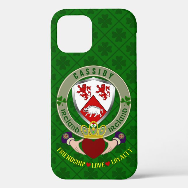 Cassidy Irish Shield & Claddagh Personalisiert Case-Mate iPhone Hülle (Rückseite)
