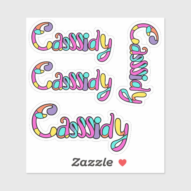 Cassidy Name Stickers Aufkleber (Blatt)