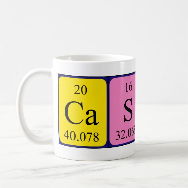 Cassidy Namen-Tasse periodischer Tabelle Kaffeetasse (Links)