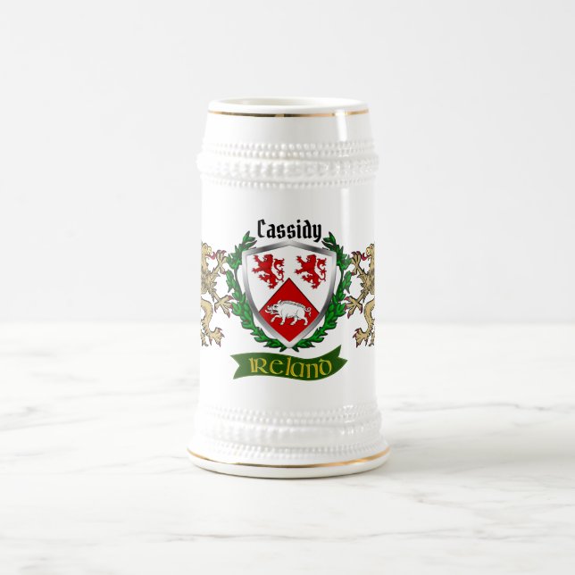 Cassidy/O'Cassidy Irish Shield Personalisiert Bierglas (Mittel)