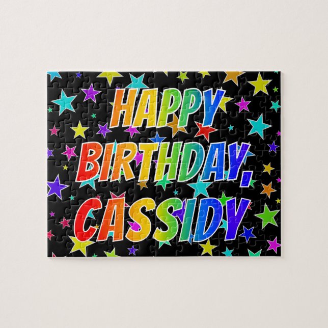"CASSIDY" Vorname, Spaß "GLÜCKLICHER GEBURTSTAG" Puzzle (Horizontal)