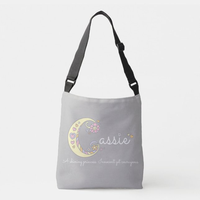Cassie Name und Bedeutung Monogramm Tasche (Vorderseite)