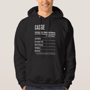 Cassie Nutritional Facts servieren Größenkalorien Hoodie