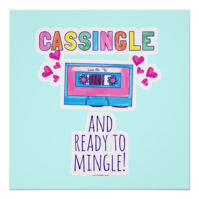 Cassingle Funny Retro Cassette Tape Slogan Poster (Vorderseite)