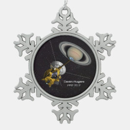 Cassini Huygens Mission zum Saturn Schneeflocken Zinn-Ornament