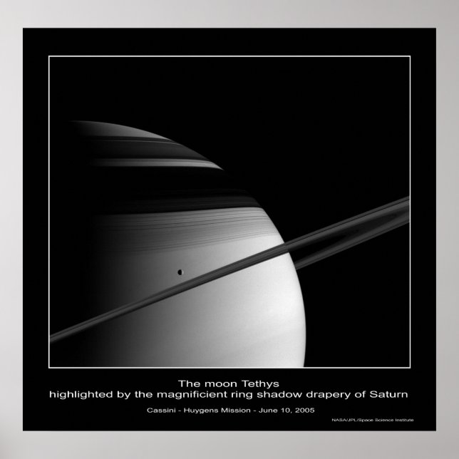 CassiniMission-TethysRingShadow_ca Poster (Vorne)