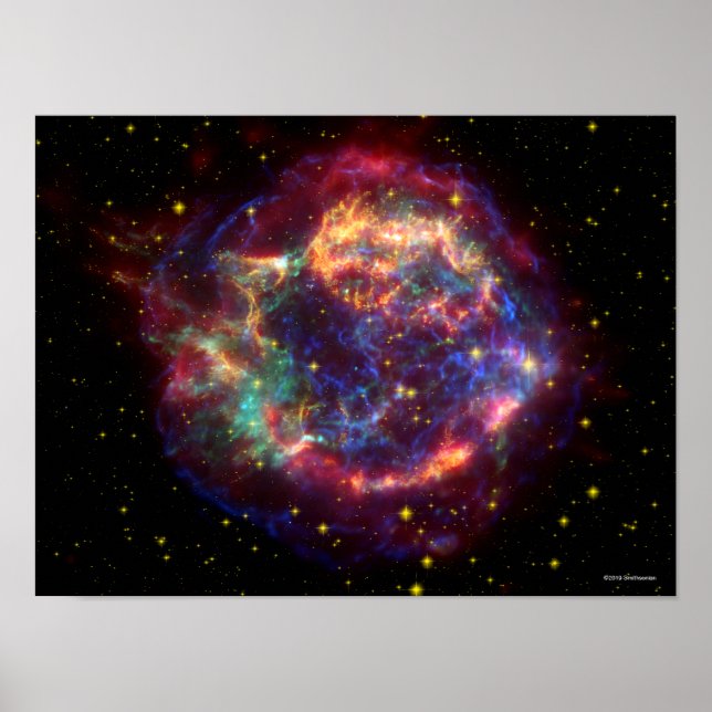 Cassiopeia A in vielen Farben Poster (Vorne)