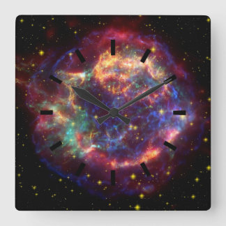 Cassiopeia-Galaxie-Supernovarest Quadratische Wanduhr
