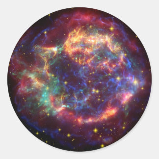 Cassiopeia Galaxy Supernova Rest Runder Aufkleber