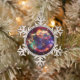 Cassiopeia Galaxy Supernova Rest Schneeflocken Zinn-Ornament (Baum)