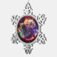 Cassiopeia Galaxy Supernova Rest Schneeflocken Zinn-Ornament (Rechts)