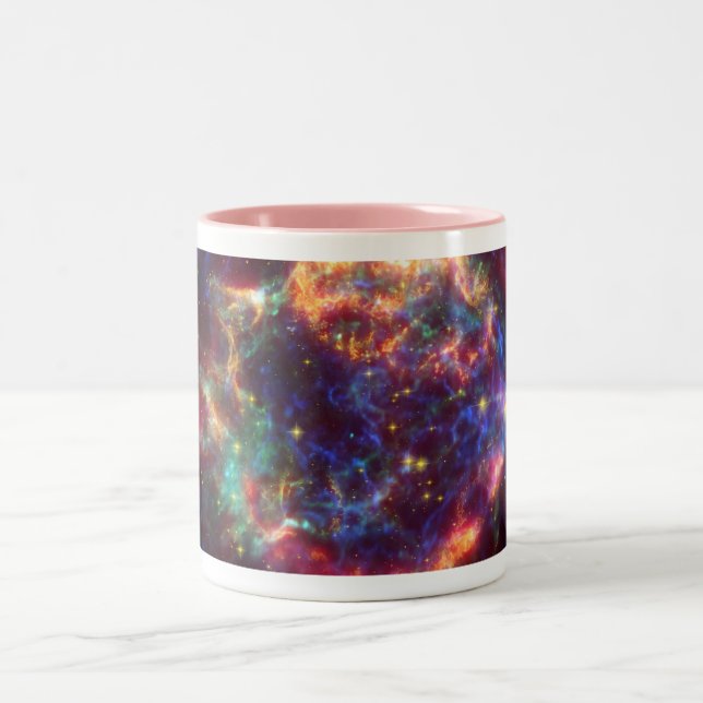 Cassiopeia Galaxy Supernova Rest Zweifarbige Tasse (Mittel)
